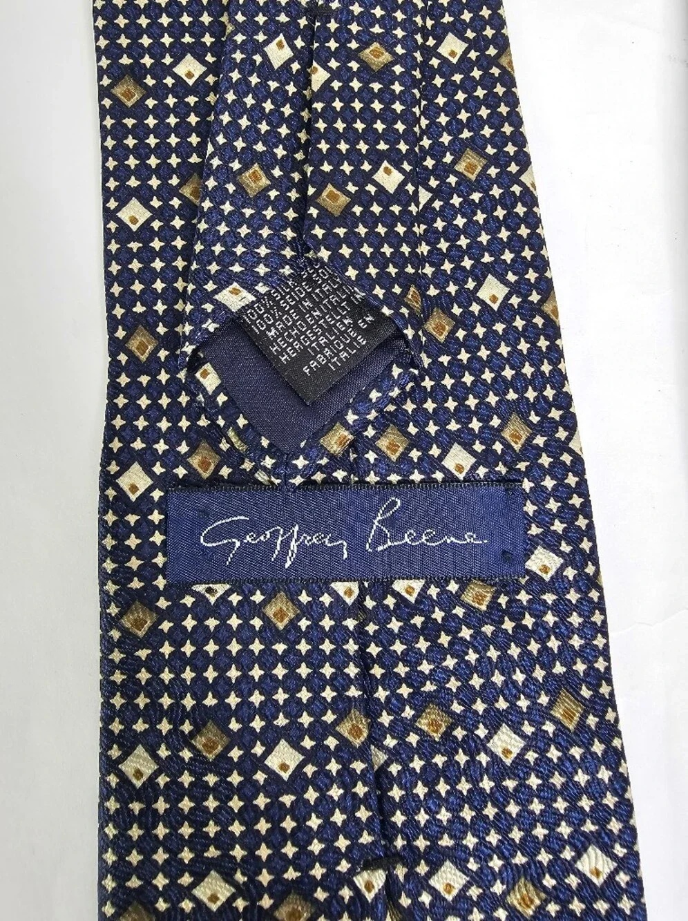 100% Silk Tie Bundle Of 2 Navy and Blue Patterned Men's Ties Office Professional